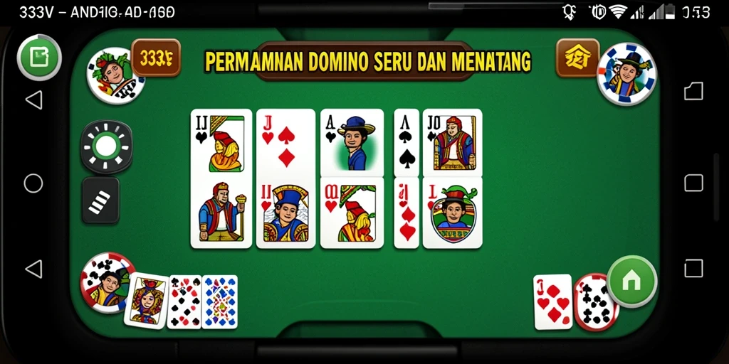 Screenshot utama 333V menampilkan pemain dalam aksi bermain domino.