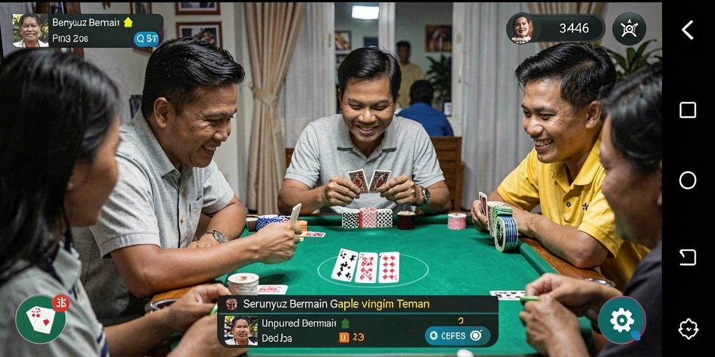 Tampilan permainan Gaple yang seru dan mengasyikkan.