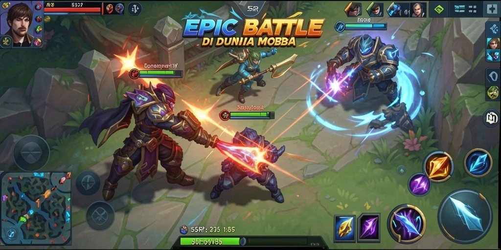 Tangkapan layar gameplay 55RP yang menunjukkan aksi pertempuran yang mendebarkan.