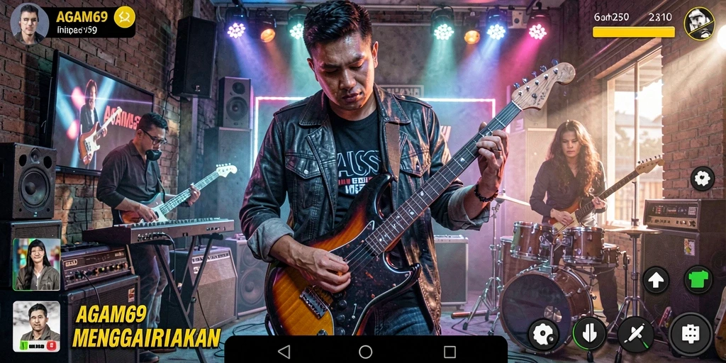 Screenshot gameplay AGAM69 yang menampilkan momen seru bermain musik.