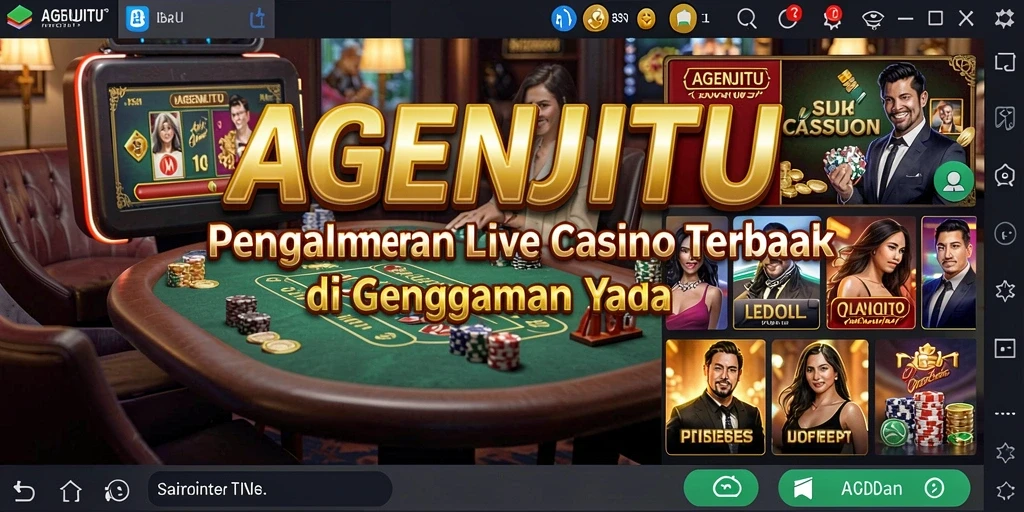 Screenshot gameplay AGENJITU menunjukkan dealer langsung yang profesional dan interaktif.