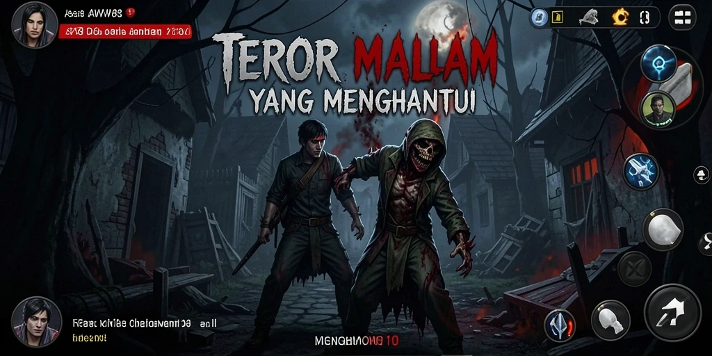Tangkapan layar AW8 menunjukkan suasana menyeramkan saat menjelajahi dunia yang gelap.
