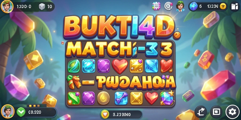 Screenshot BUKTI4D menampilkan gameplay Match-3 yang seru.