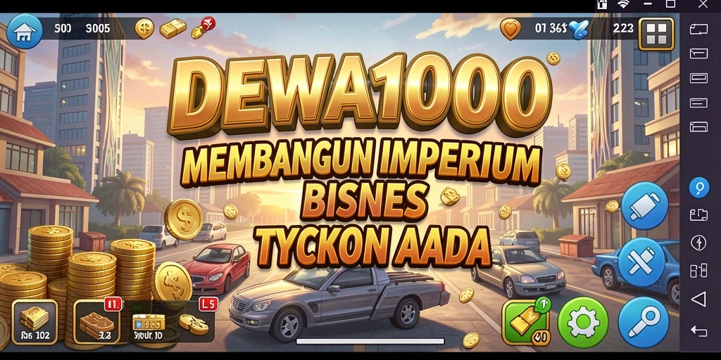 Screenshot DEWA1000 menampilkan gameplay seru saat membangun bisnis Tycoon.
