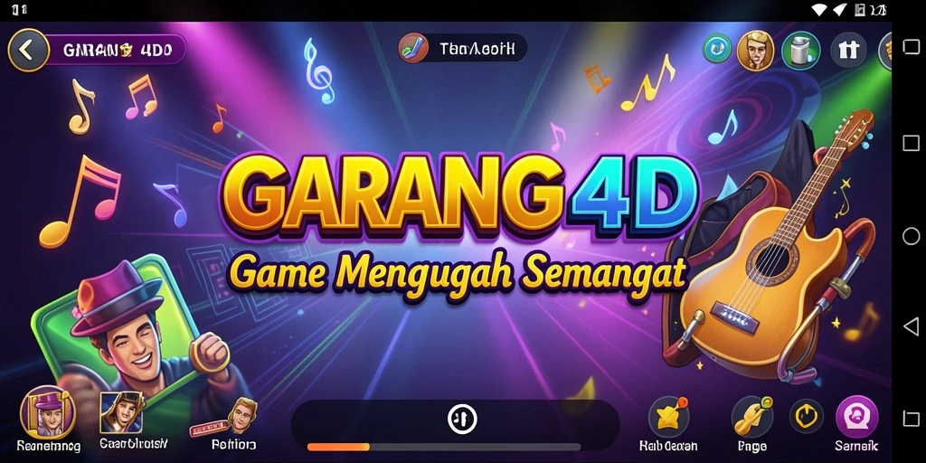 Screenshot utama GARANG4D menampilkan pengguna yang sedang bermain musik dengan antusias.