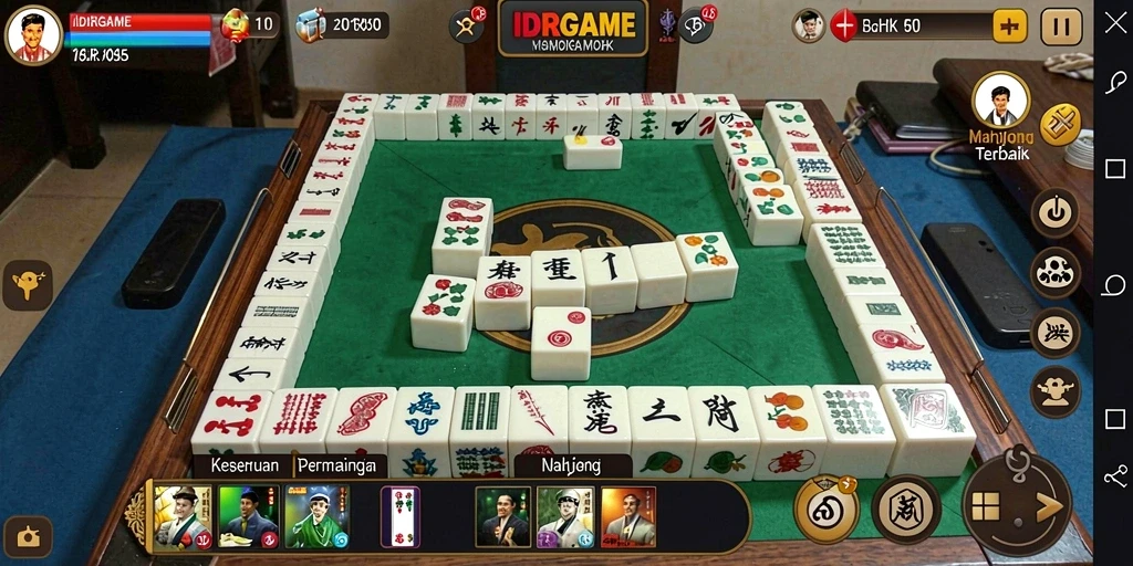 Tampilan gameplay Mahjong yang menarik dan interaktif.