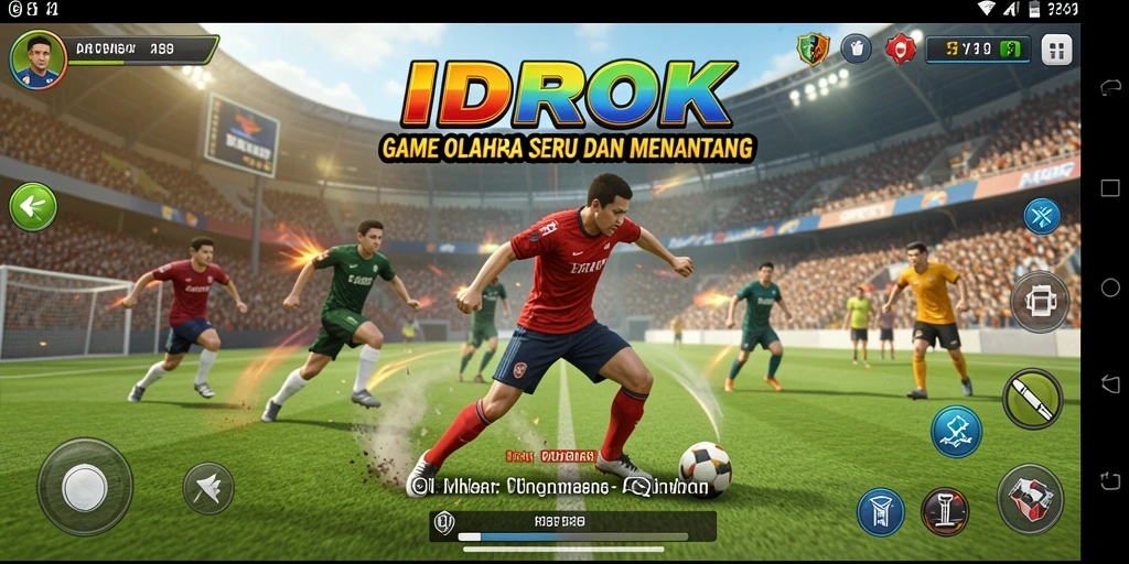 Tampilan gameplay seru IDROK dengan berbagai mode olahraga yang menarik.
