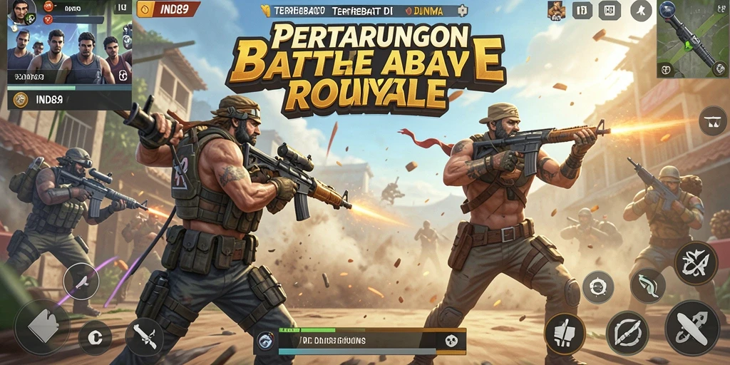 Tampilan gameplay <strong>IND89</strong> yang seru dalam pertarungan Battle Royale.