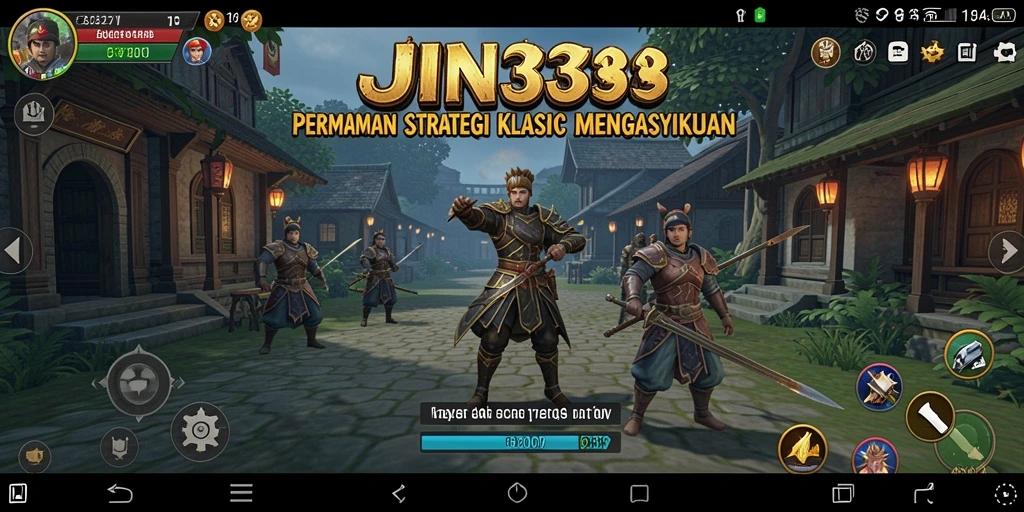 Screenshot utama JIN33 menunjukkan aksi strategis yang seru.