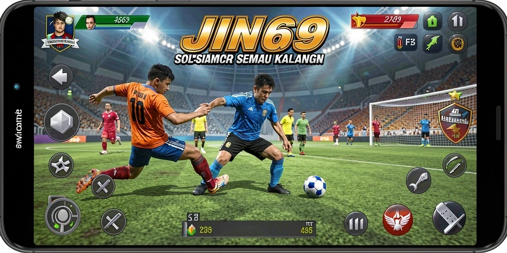 Screenshot gameplay JIN69 menampilkan intensitas pertandingan olahraga yang seru.