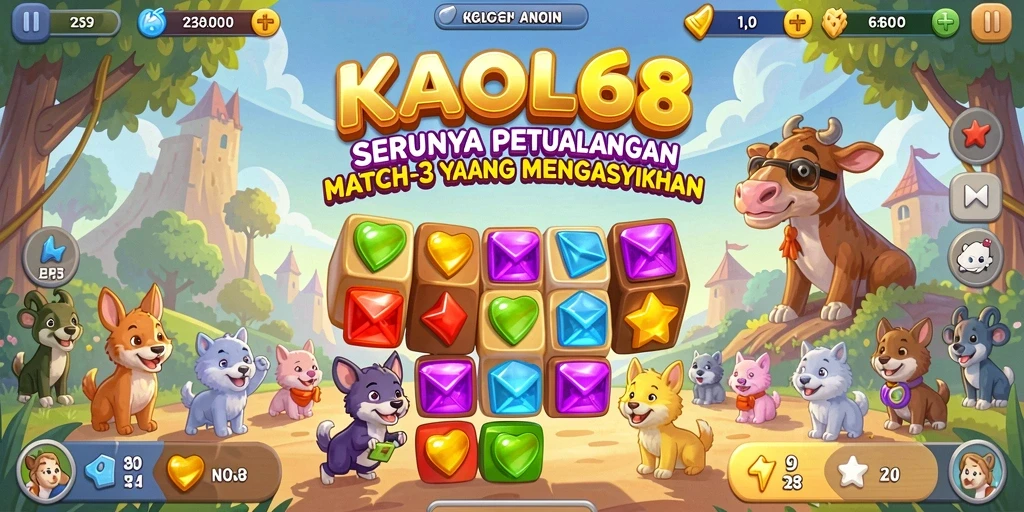 Tangkapan layar gameplay KAOL68 dengan kombinasi warna yang cerah.