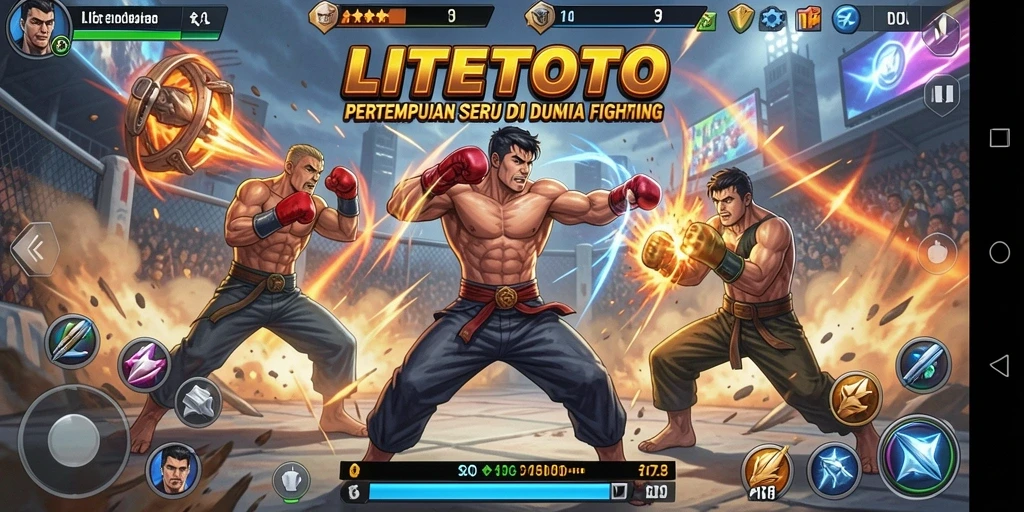 Tampilan aksi seru dalam game Fighting LITETOTO.