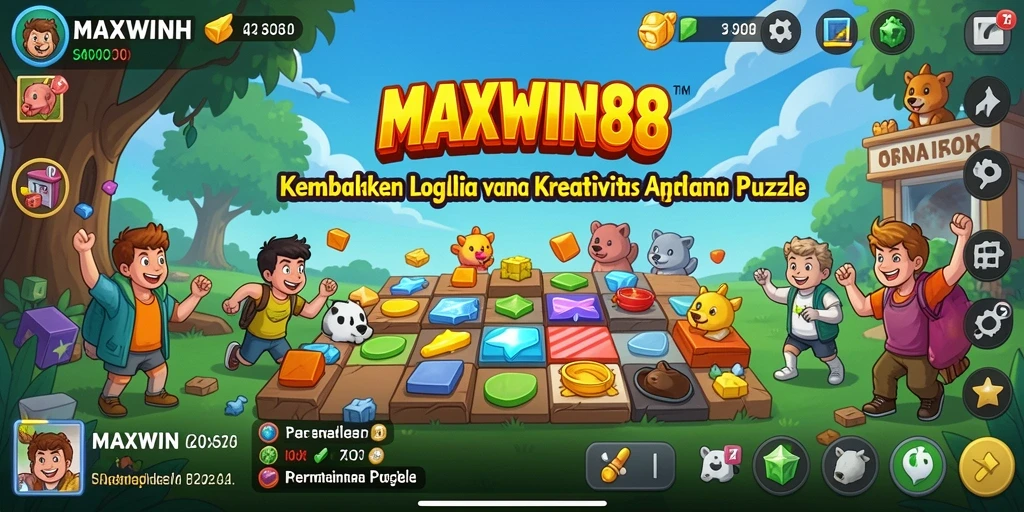 Tampilan gameplay puzzle yang menarik dan menantang dalam MAXWIN88.