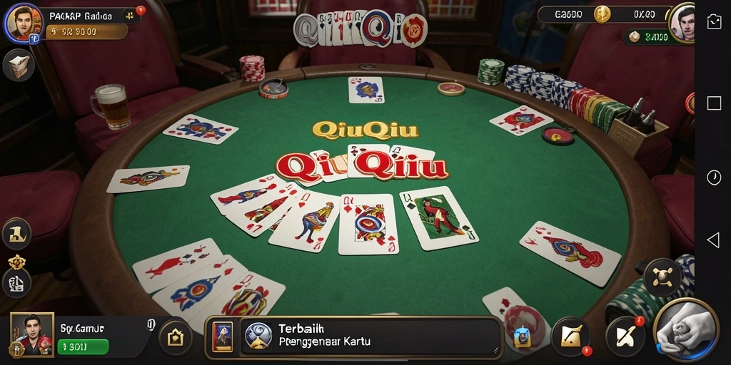 Tampilan gameplay seru dari PAKARJP, game QiuQiu yang menarik.
