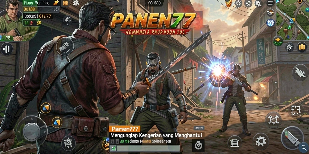 Screenshot menampilkan momen mencekam dalam gameplay PANEN77.