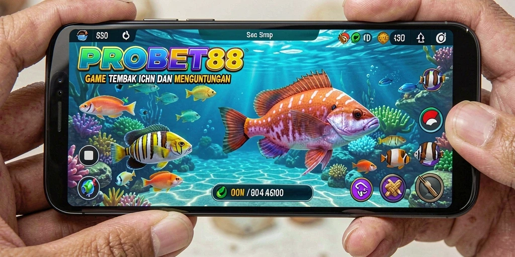 Tampilan gameplay menarik dari PROBET88 saat menangkap ikan.
