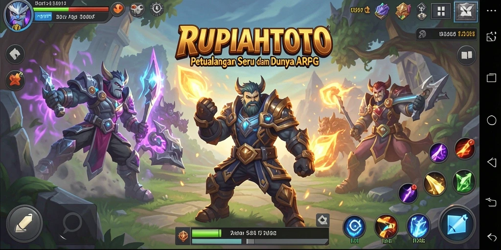 Tampilan gameplay RUPIAHTOTO dengan aksi pertempuran ARPG yang mendebarkan.