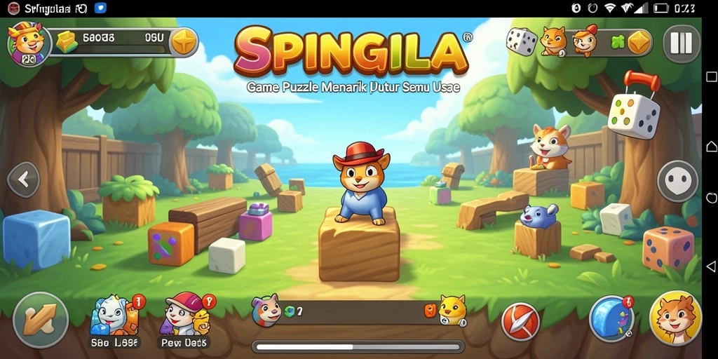 Tampilan gameplay SPINGILA yang menarik dan penuh teka-teki.