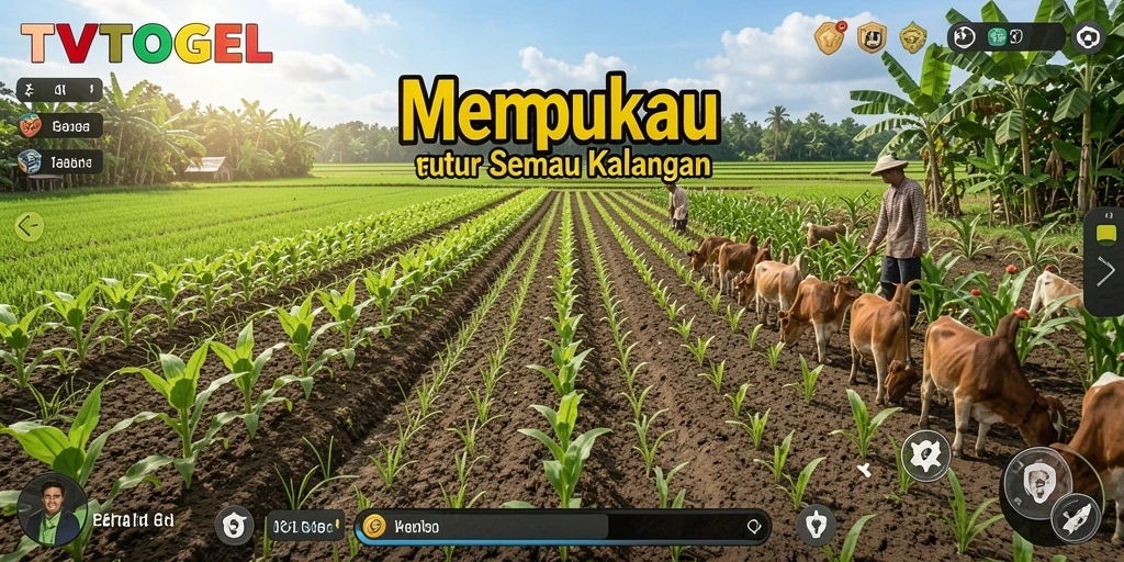 Tampilan gameplay <strong>TVTOGEL</strong> yang menakjubkan dengan suasana pertanian yang ceria.
