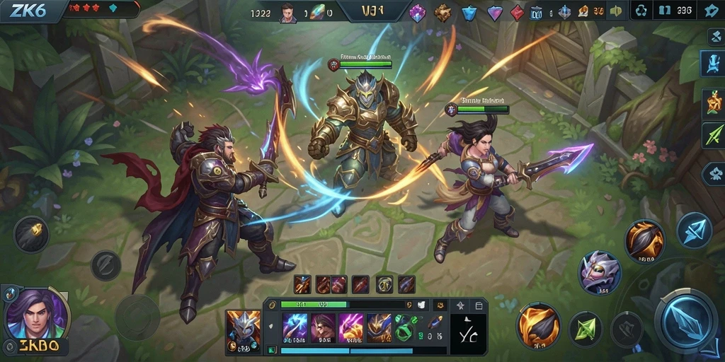 Tampilan layar gameplay ZK6 yang dinamis dan seru.