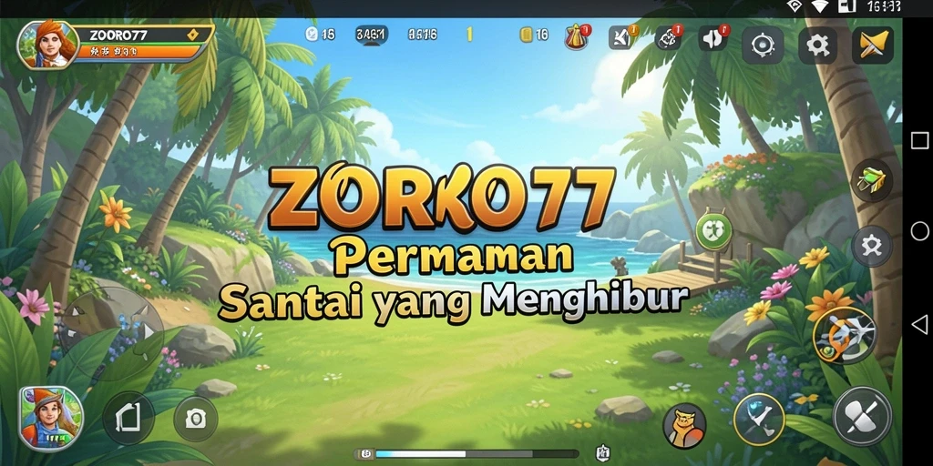 Tampilan gameplay menarik dari ZORO77 yang penuh warna.