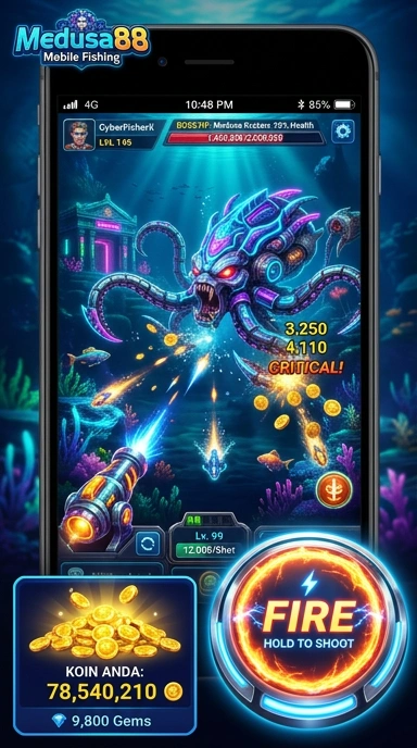 Screenshot antarmuka pengguna Medusa88 yang menarik.